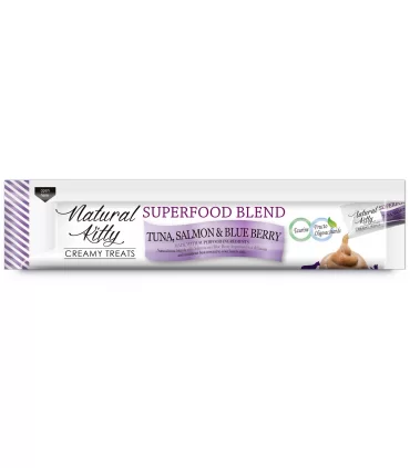 Natural kitty cremosi tonno salmone e mirtilli 4x12 gr