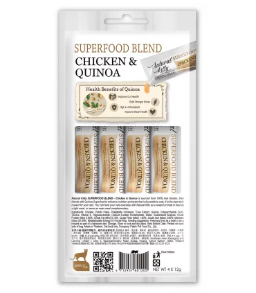 Natural kitty cremosi con pollo e quinoa 4x12 gr