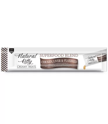 Natural kitty pollo fegato e semi di lino 4x12 gr