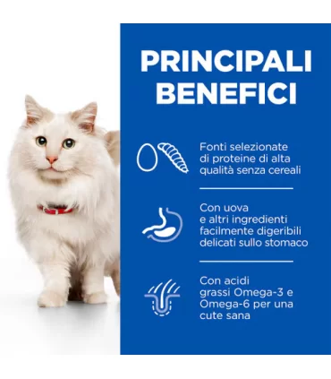 Hill's Science Plan gatto Hypoallergenic Adult No Grain con Uova e Insetti 1,5 Kg