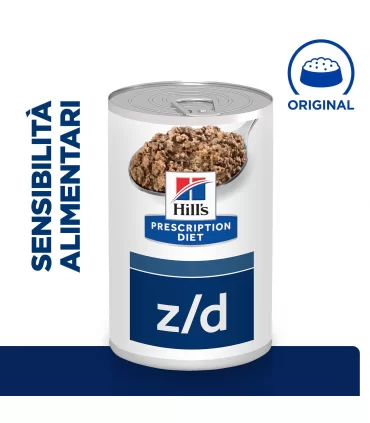 Hill's Prescription Diet cane food sensitivities z/d lattina 370 gr