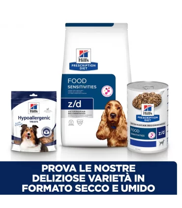 Hill's Prescription Diet cane food sensitivities z/d lattina 370 gr