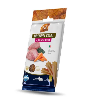 Farmina snack cane mini brown coat dental treat agnello spirulina carote 60 gr