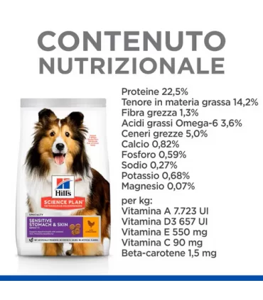 Hill's Science Plan cane adult sensitive stomach & skin medium large pollo 12 kg