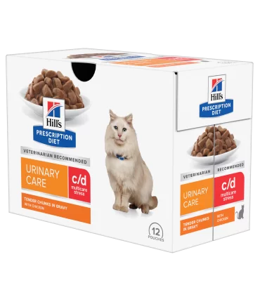Hill's Prescription Diet gatto c/d urinary care multicare stress 12 buste 85 gr pollo