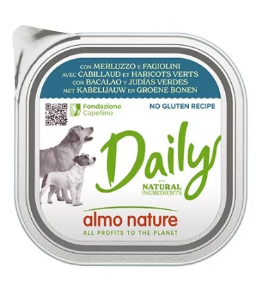 Almo nature pfc daily menu cane adult con merluzzo e fagiolini 300 gr