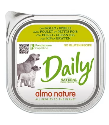 Almo nature pfc daily menu cane adult con pollo e piselli 300 gr