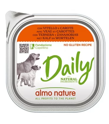 Almo nature pfc daily menu cane adult con vitello e carote 300 gr
