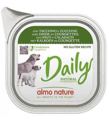Almo nature pfc daily menu cane adult con tacchino e zucchine 100 gr