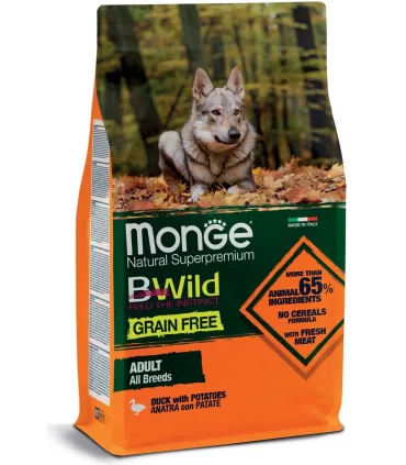 Monge BWild cane all breeds adult anatra con patate 12 kg