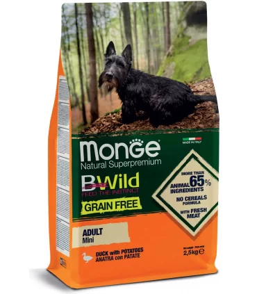 Monge BWild cane mini adult anatra con patate 2,5 kg