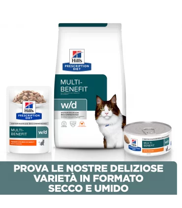 Hill's Prescription Diet gatto multi benefit w/d lattina 156 gr