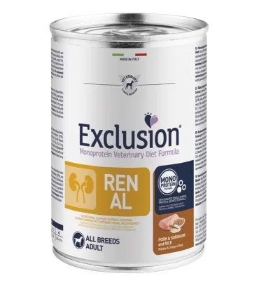 Exclusion diet formula renal maiale sorgo e riso 400 gr
