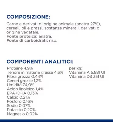 Hill's Prescription Diet Cane food sensitivities d/d anatra 370 gr