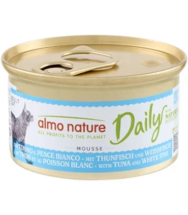 Almo nature daily gatto adult mousse con tonno e pesce bianco 85 gr