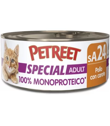 Petreet Special Adult SA24 100% Monoproteico Lattine Pollo con Carote 60 gr