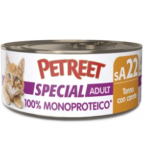 Petreet Special Adult SA22 100% Monoproteico Lattine Tonno con Carote 60 gr