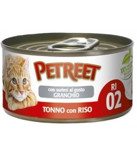 Petreet Adult RI02 Tonno con Riso Surimi Aroma Granchio 85 gr