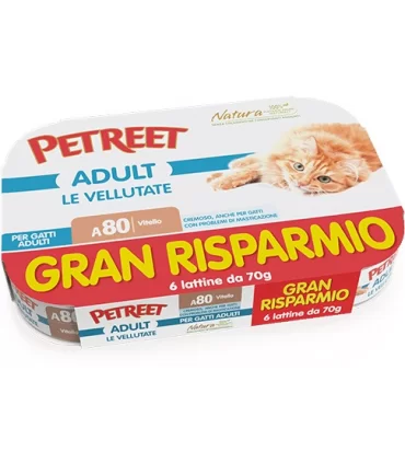 Petreet Adult A80 Vellutate Vitello 6 x 70 gr