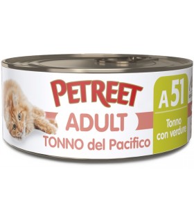Petreet Adult A51 Tonno del Pacifico Tonno con Verdure 70 gr