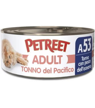 Petreet Adult A53 Tonno del Pacifico Tonno con Pesce dell'Oceano 70 gr
