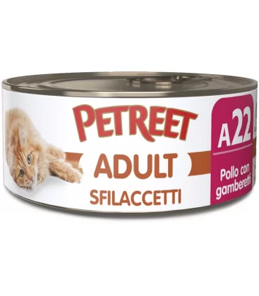 Petreet Adult A22 Sfilaccetti Pollo con Gamberetti 70 gr