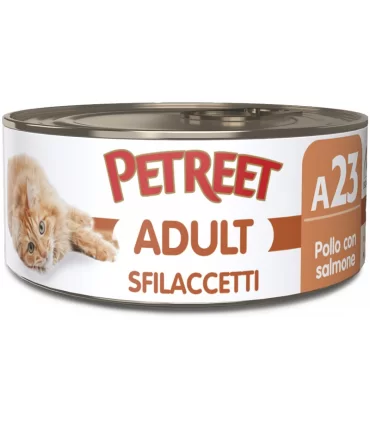 Petreet Adult A23 Sfilaccetti Pollo con Salmone 70 gr