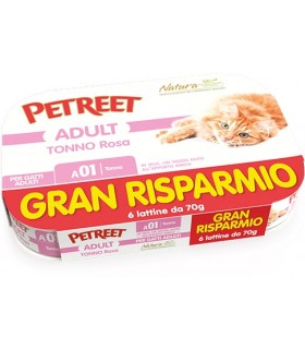 Petreet Adult A01 Tonno Rosa Tonno 6 x 70 gr