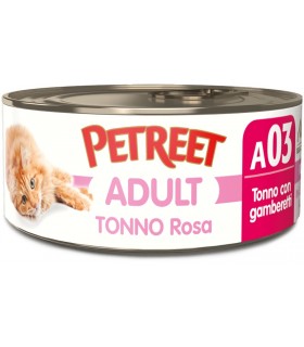 Petreet Adult A03 Tonno Rosa Tonno con Gamberetti 70 gr