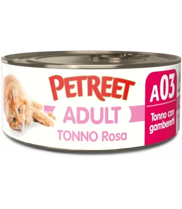 Petreet Adult A03 Tonno Rosa Tonno con Gamberetti 70 gr