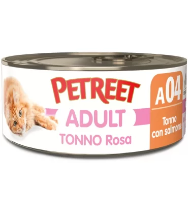 Petreet Adult A04 Tonno Rosa Tonno con Salmone 70 gr