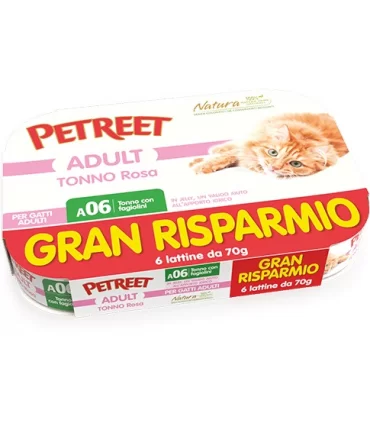 Petreet Adult A06 Tonno Rosa Tonno con Fagiolini 6 x 70 gr