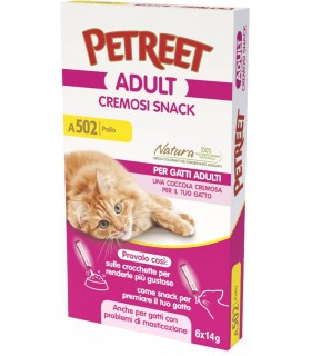 Petreet Adult A502 Cremosi Snack Pollo 6 x 14 gr