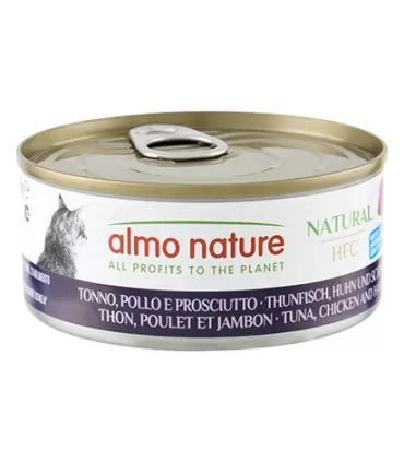 Almo nature HFC natural gatto Adult tonno pollo e prosciutto 150 gr
