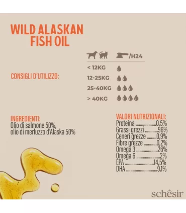 Schesir Wild Alaskan Fish Oil Omega 3 Plus 500 ml