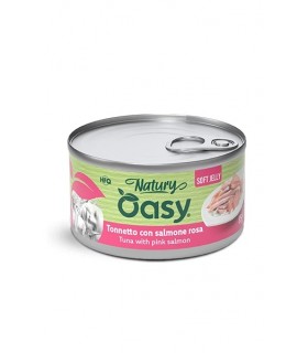 Oasy Wet Cat Natury Soft Jelly TONNETTO CON SALMONE ROSA Lattina 85 gr