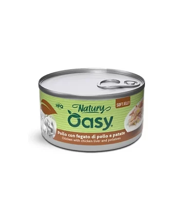 Oasy Wet Cat Natury Soft Jelly POLLO CON FEGATO e PATATE Lattina 85 gr