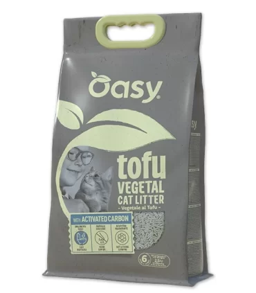 Oasy Lettiera Vegetale TOFU con ACTIVATED CARBON 6 Lt