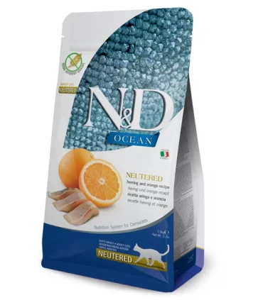 Farmina n&d ocean gatto neutered aringa e arancia 5 kg