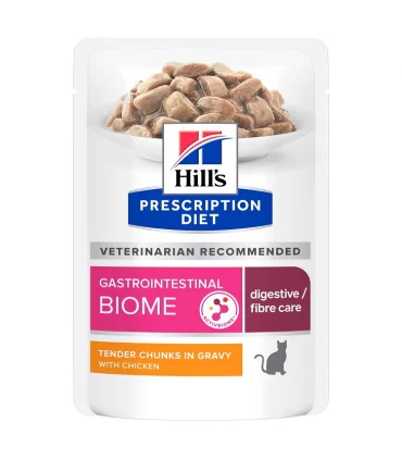 Hill's Prescription Diet Gatto Gastrointestinal biome digestive fibre care pollo 12 buste 85 gr