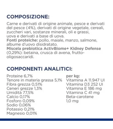 Hill's Prescription Diet Gatto kidney care k/d 12 buste 85 gr salmone