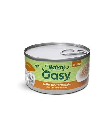 Oasy Wet Cat Natury Soft Jelly POLLO CON FORMAGGIO Lattina 150 gr