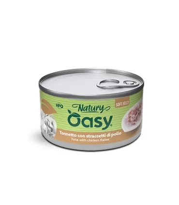 Oasy Wet Cat Natury Soft Jelly TONNETTO CON STRACCETTI di POLLLO Lattina 150 gr