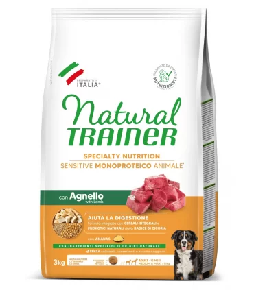Natural Trainer specialty nutrition cane medium & maxi adult agnello 3 kg