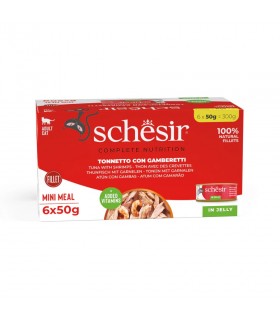 Schesir gatto tonno con gamberetti multipack 6 x 50 gr