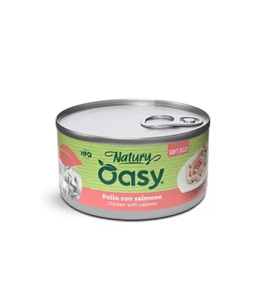 Oasy Wet Cat Natury Soft Jelly POLLO CON SALMONE Lattina 85 gr