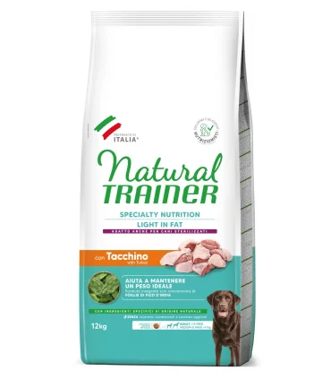Natural Trainer specialty nutrition cane light in fat medium & maxi adult tacchino 12 kg