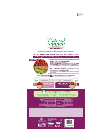 Natural Trainer daily nutrition gatto sterilised adult prosciutto crudo 10 kg