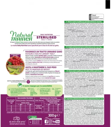 Natural Trainer daily nutrition gatto sterilised adult prosciutto crudo 300 gr