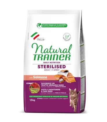 Natural Trainer daily nutrition gatto sterilised adult salmone 1,5 kg